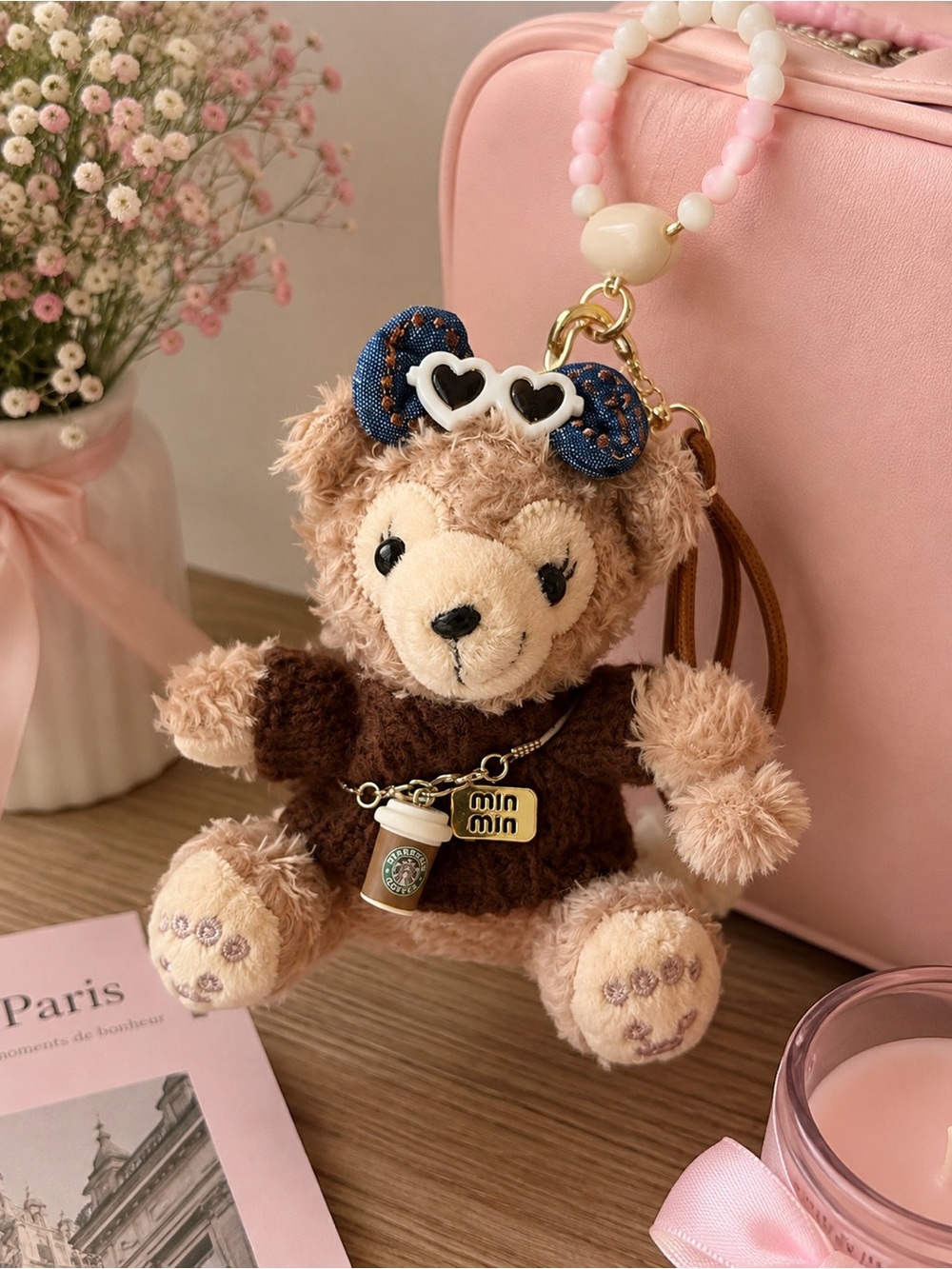 Plush Bear Keychain Bag Charm